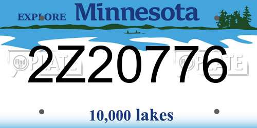 2Z20776 Minnesota License Plate