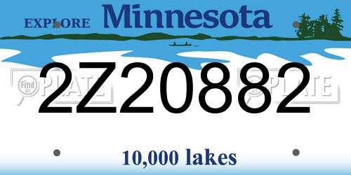 2Z20882 Minnesota License Plate