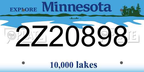 2Z20898 Minnesota License Plate