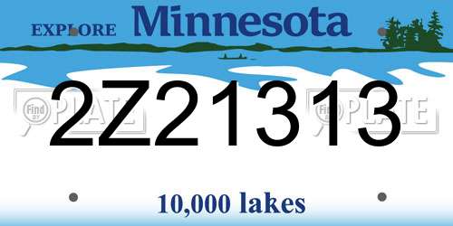 2Z21313 Minnesota License Plate