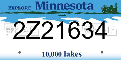 2Z21634 Minnesota License Plate