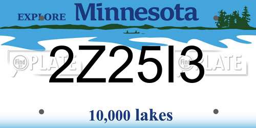 2Z25I3 Minnesota License Plate