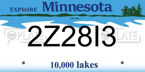 2Z28I3 Minnesota License Plate