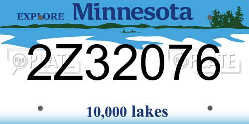 2Z32076 Minnesota License Plate