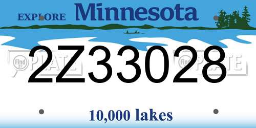 2Z33028 Minnesota License Plate