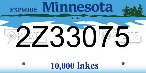 2Z33075 Minnesota License Plate