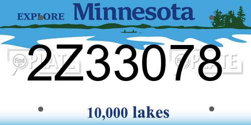 2Z33078 Minnesota License Plate
