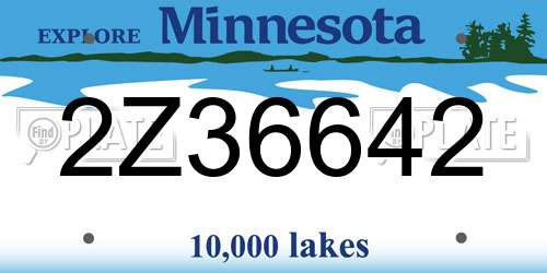 2Z36642 Minnesota License Plate