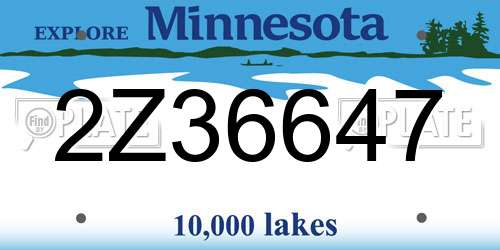 2Z36647 Minnesota License Plate