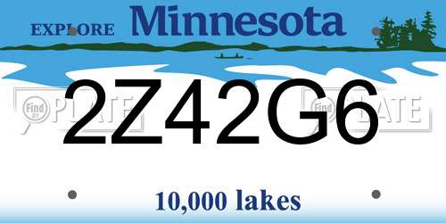 2Z42G6 Minnesota License Plate