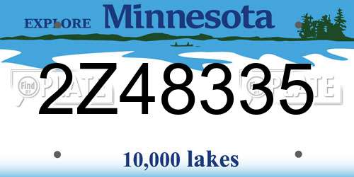 2Z48335 Minnesota License Plate