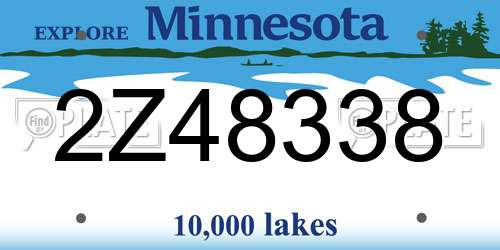 2Z48338 Minnesota License Plate