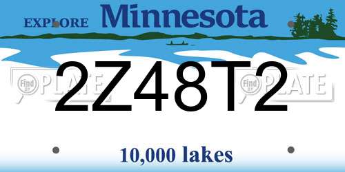 2Z48T2 Minnesota License Plate