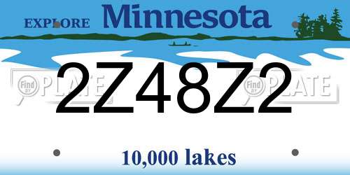 2Z48Z2 Minnesota License Plate