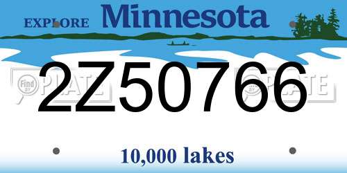 2Z50766 Minnesota License Plate