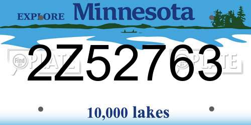 2Z52763 Minnesota License Plate