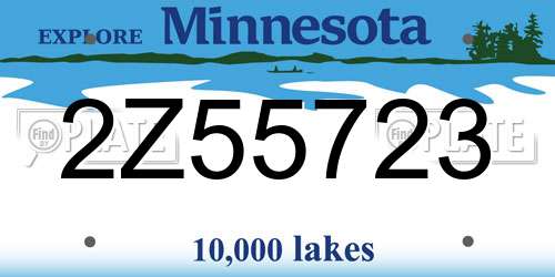 2Z55723 Minnesota License Plate