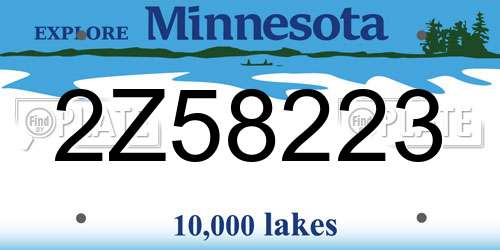 2Z58223 Minnesota License Plate