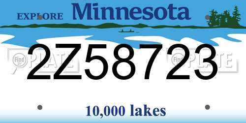 2Z58723 Minnesota License Plate