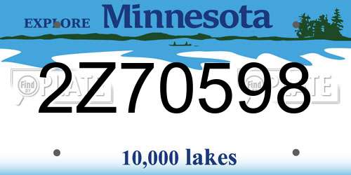2Z70598 Minnesota License Plate
