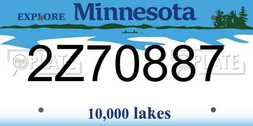 2Z70887 Minnesota License Plate