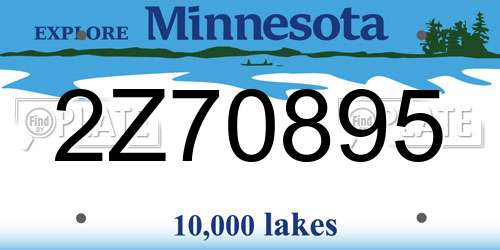 2Z70895 Minnesota License Plate