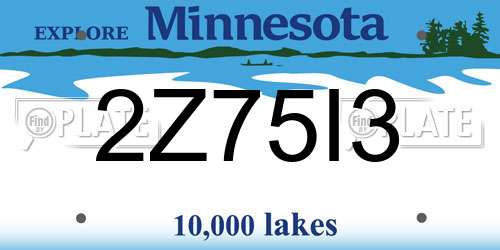 2Z75I3 Minnesota License Plate
