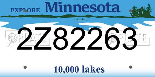 2Z82263 Minnesota License Plate