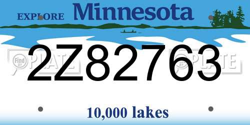 2Z82763 Minnesota License Plate