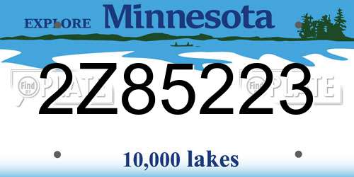 2Z85223 Minnesota License Plate