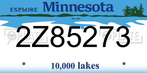 2Z85273 Minnesota License Plate
