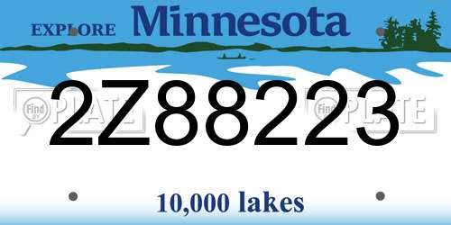 2Z88223 Minnesota License Plate