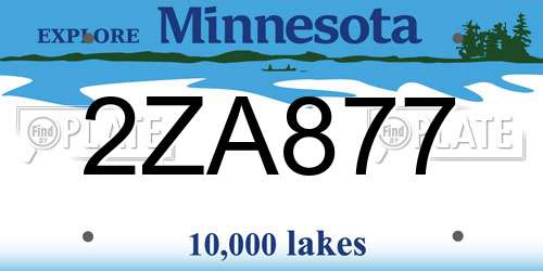 2ZA877 Minnesota License Plate