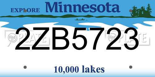 2ZB5723 Minnesota License Plate