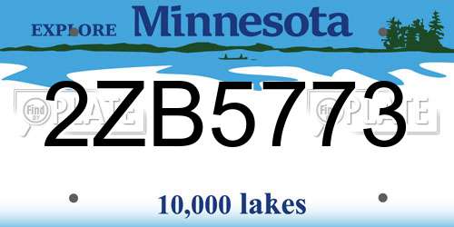 2ZB5773 Minnesota License Plate