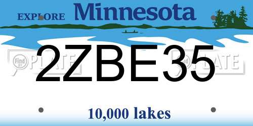 2ZBE35 Minnesota License Plate