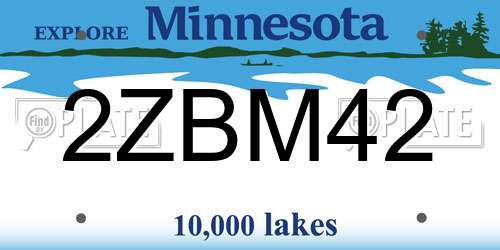 2ZBM42 Minnesota License Plate