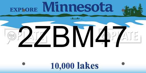 2ZBM47 Minnesota License Plate