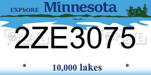 2ZE3075 Minnesota License Plate