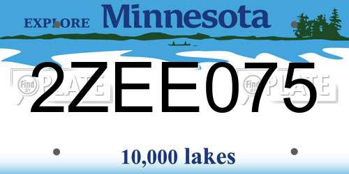 2ZEE075 Minnesota License Plate