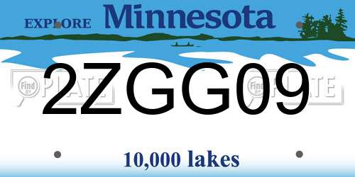 2ZGG09 Minnesota License Plate