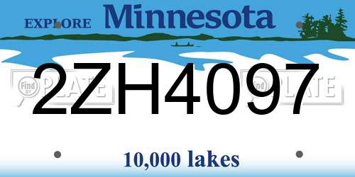 2ZH4097 Minnesota License Plate