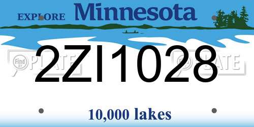 2ZI1028 Minnesota License Plate
