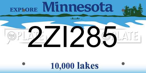 2ZI285 Minnesota License Plate
