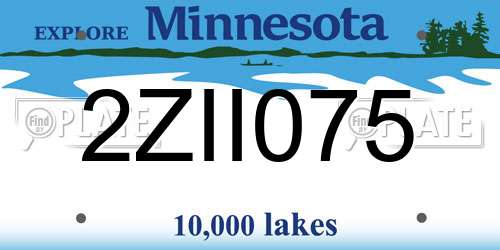 2ZII075 Minnesota License Plate