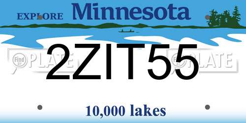 2ZIT55 Minnesota License Plate