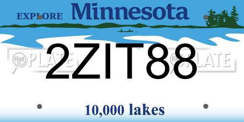 2ZIT88 Minnesota License Plate