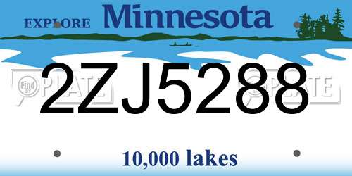 2ZJ5288 Minnesota License Plate
