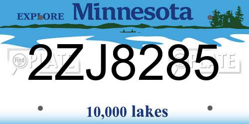 2ZJ8285 Minnesota License Plate
