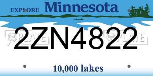 2ZN4822 Minnesota License Plate